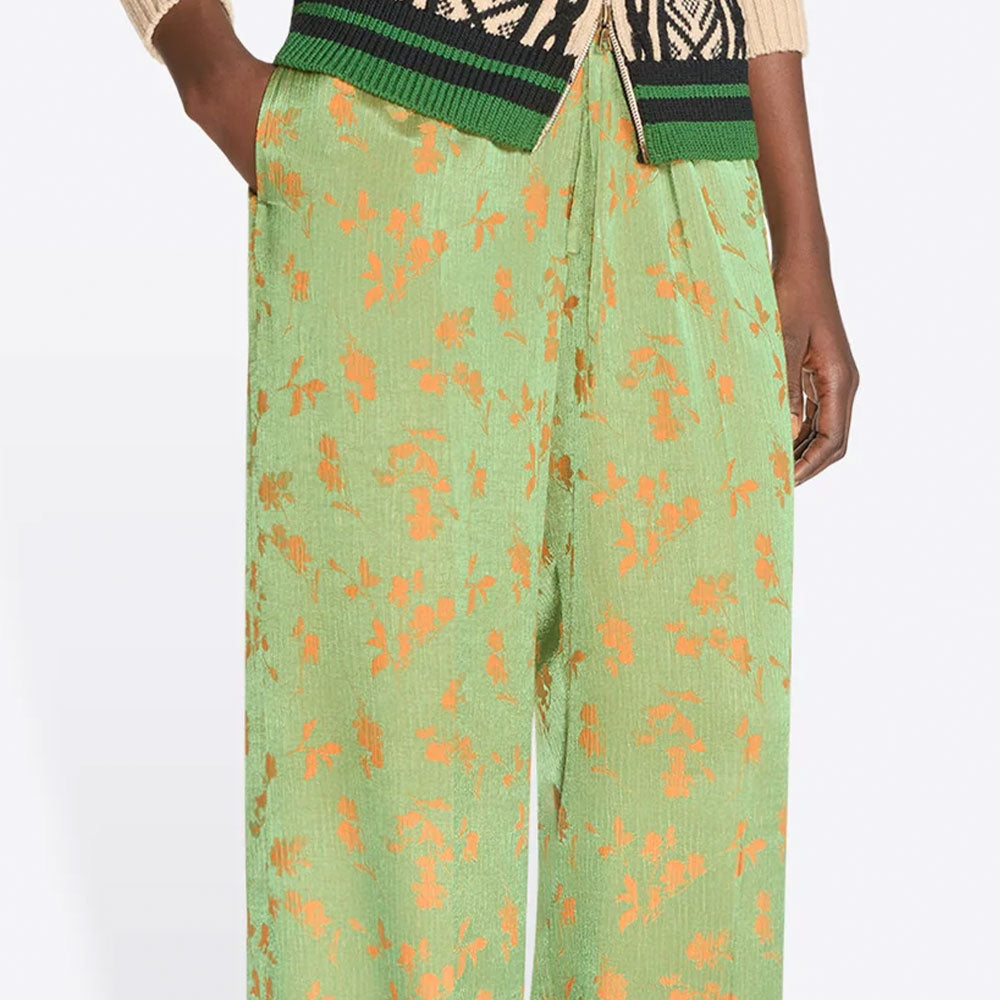 Satin Pants with Flowers