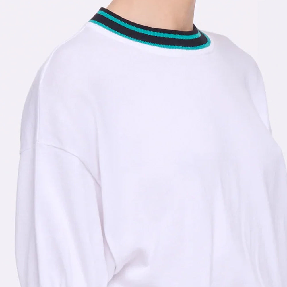 White Cotton Knitted Sweater