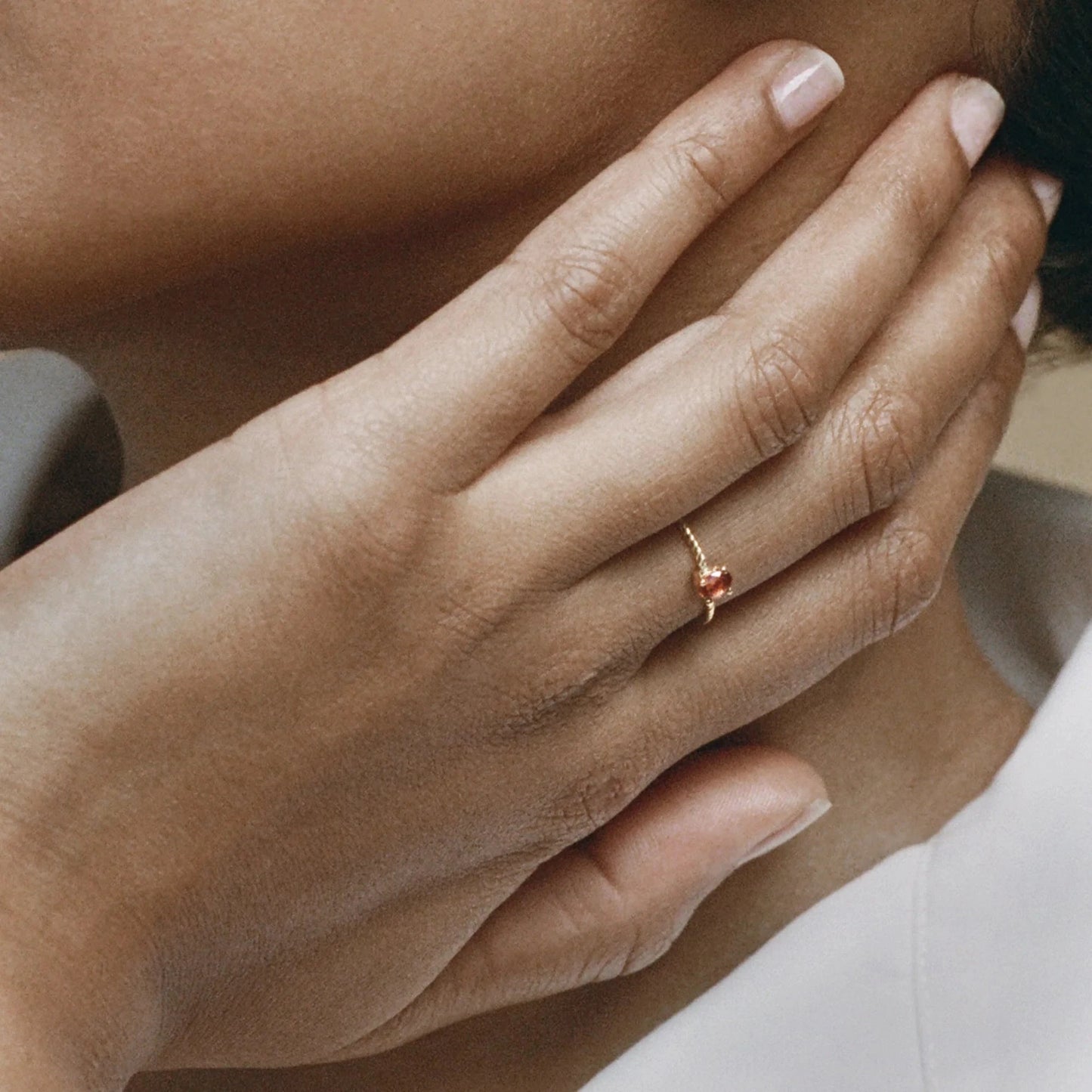 18kt Gold Twisted Ring With Ruby