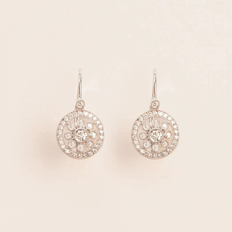 18kt White Gold Earring with Diamond Rosas