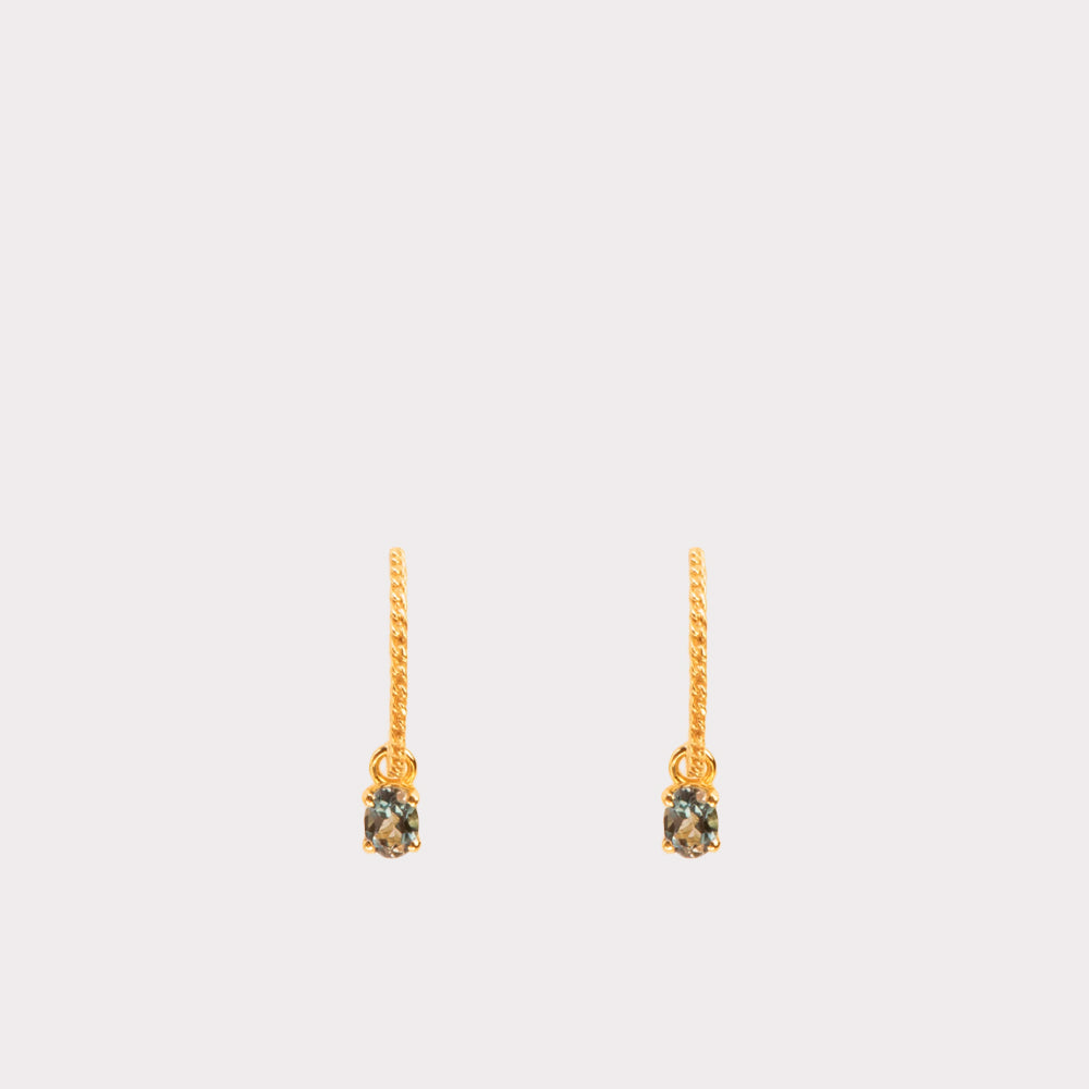 18kt Gold Hoop Earrings With London Blue Topaz