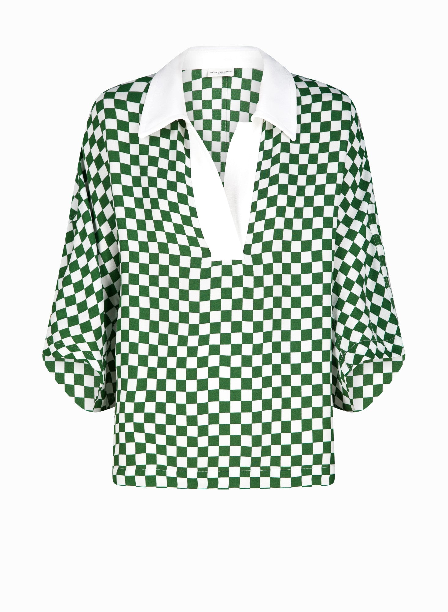 Checked Crepe Blouse