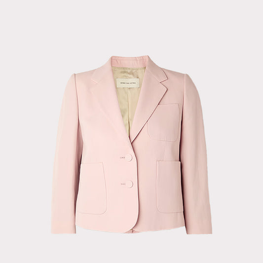 Wool-blend twill blazer