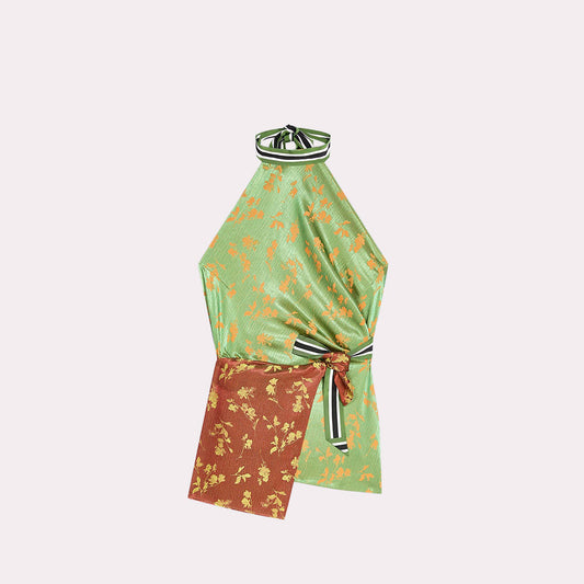 Wrap-top with Flower pattern