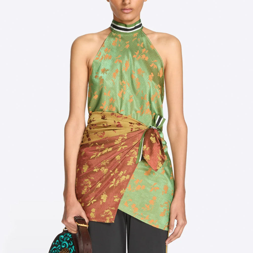 Wrap-top with Flower pattern
