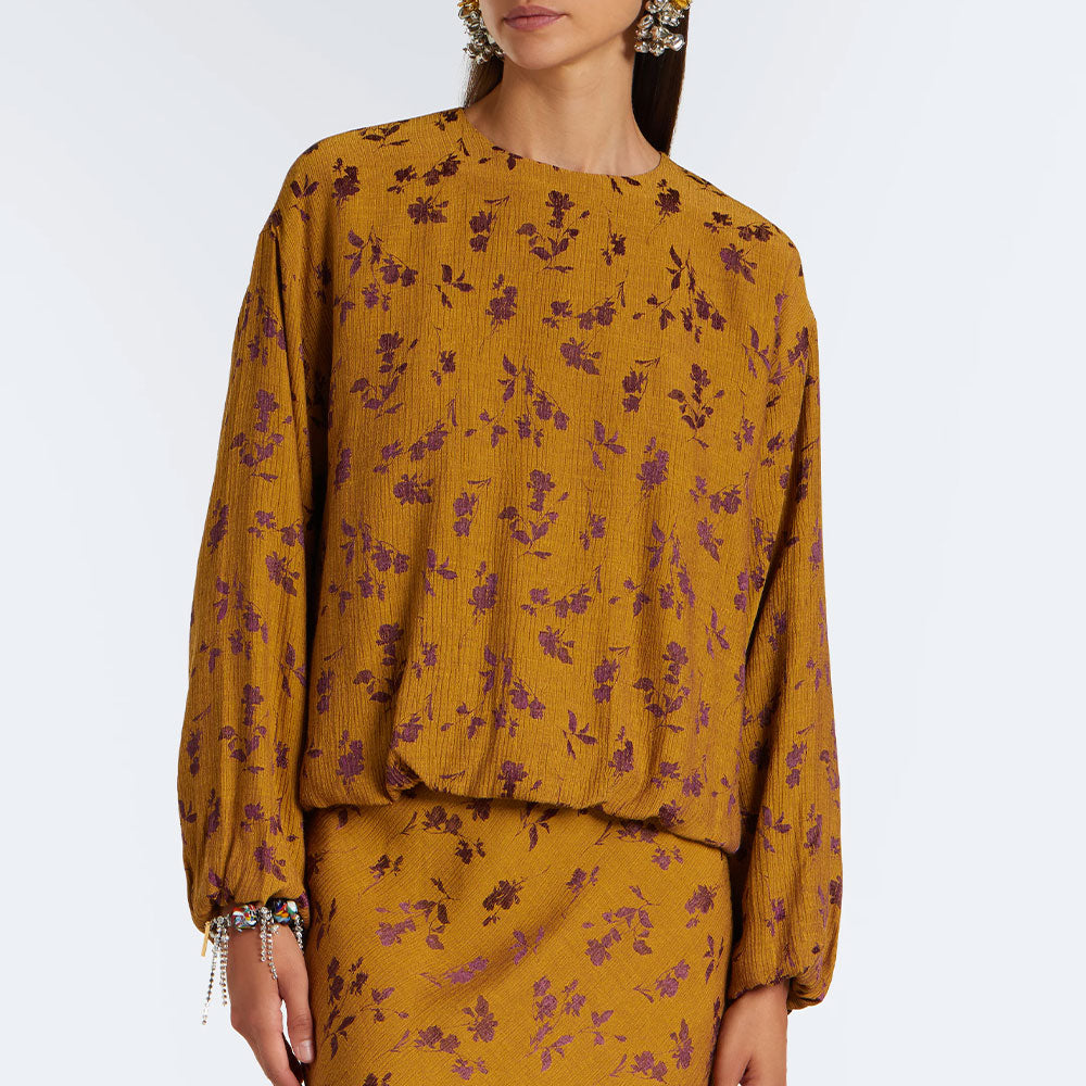 Gathered top with Flowers