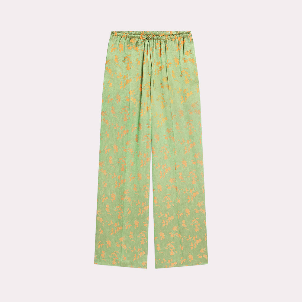 Satin Pants with Flowers