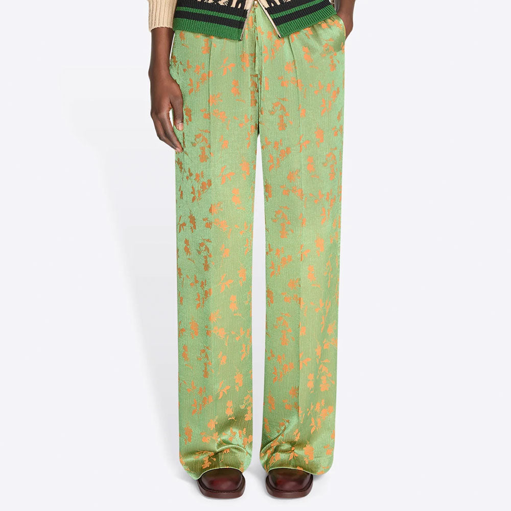 Satin Pants with Flowers