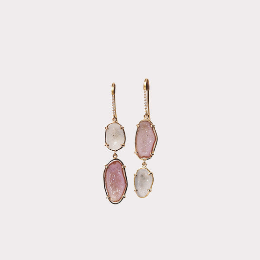 Olivina Earrings Rose & White