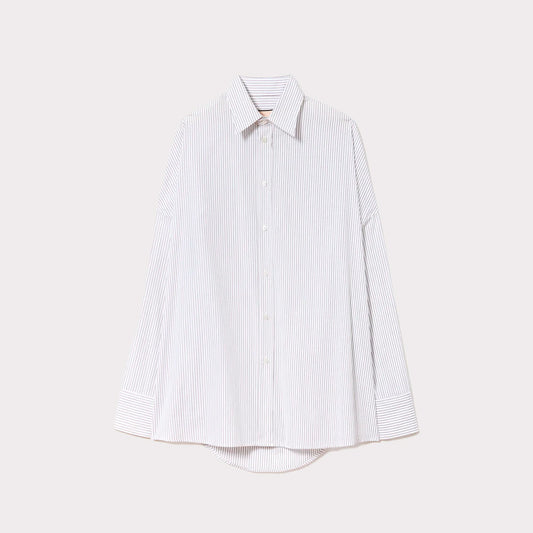 Plan C draped shirt | DRAPED BACK STRIPED COTTON SHIRT | Mostert & van Leeuwen | CMCAG05K00T | 35083099