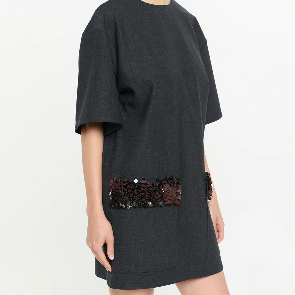 Plan C pocket dress wool mini | Mostert & van Leeuwen | ABCAF12FBRTW | 93246299