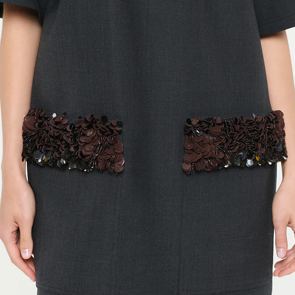 Plan C pocket dress wool mini | Mostert & van Leeuwen | ABCAF12FBRTW | 93246299