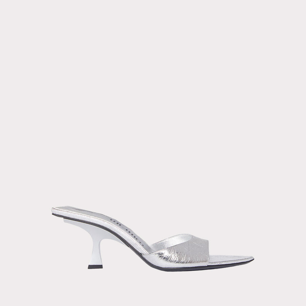 'Bes' Mule in Patend Silver