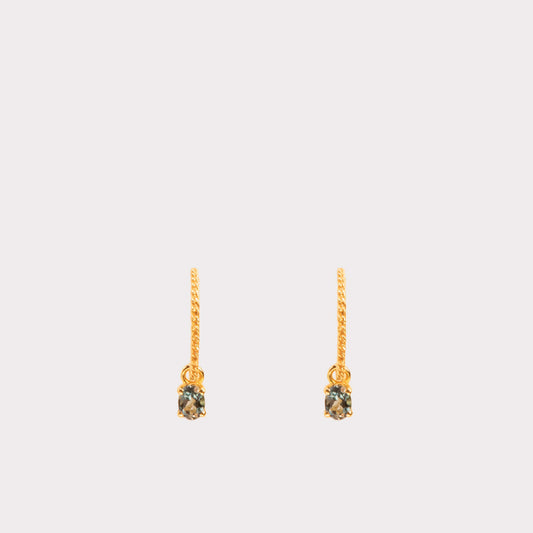 18kt Gold Hoop Earrings With London Blue Topaz