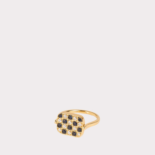 Rotating chessboard in 18 ct. gold