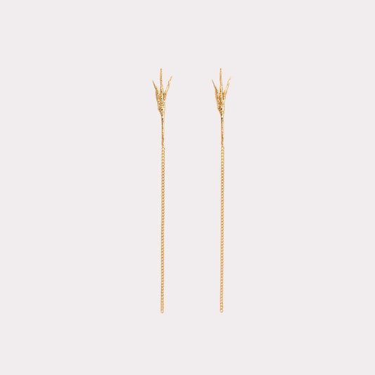 18kt Single Gold Crow's Foot Stud Earring