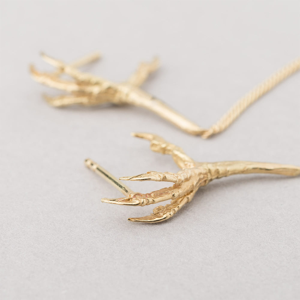 18kt Single Gold Crow's Foot Stud Earring