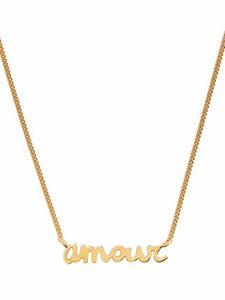 Goldplated Short Necklace with Amour Pendant