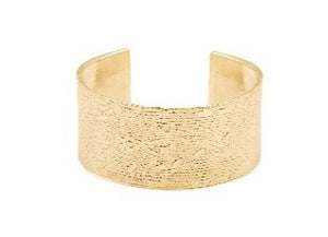 Lace Printed Gold Plated Sterling Silver Cuff Bracelet