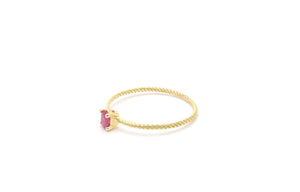 18kt Gold Twisted Ring With Ruby