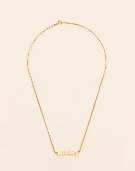 Goldplated Short Necklace with Amour Pendant