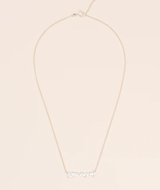 Silver Short Necklace with Amour Pendant