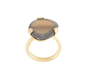 Goldplated Ring with Grey Agate