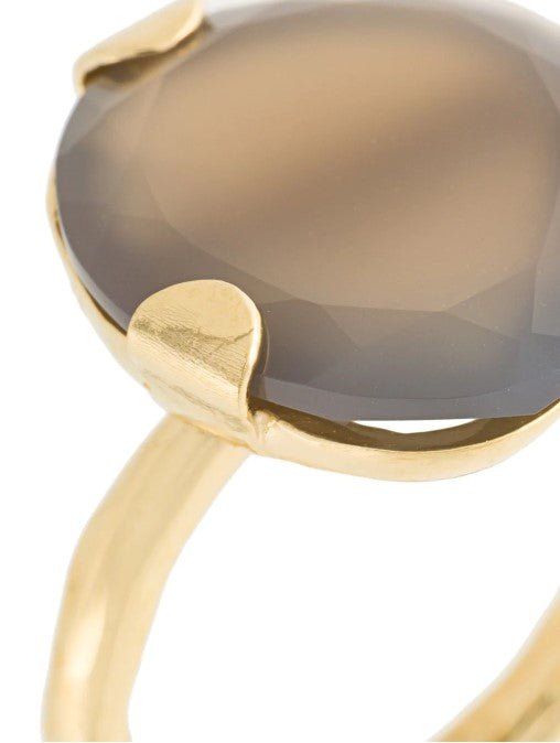 Goldplated Ring with Grey Agate