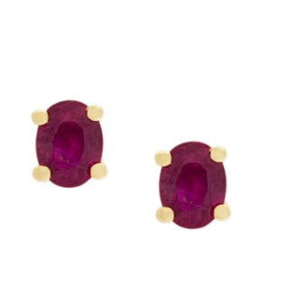 18kt Gold Stud Earrings With Ruby