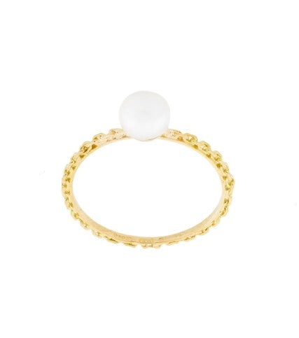 18kt Gold Ring With AAA freshwater Pearl