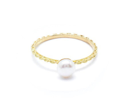 18kt Gold Ring With AAA freshwater Pearl