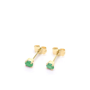 18kt Gold Stud Earrings With Emerald