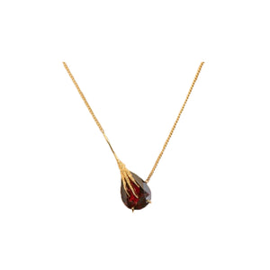 18kt Gold Crow's Foot Necklace With Garnet
