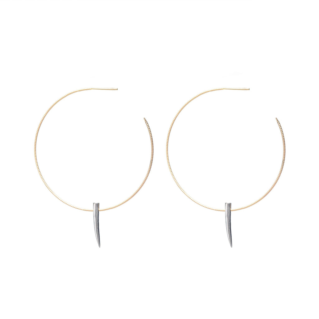 Hoop Earrings With Spike Pendant