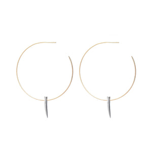 Hoop Earrings With Spike Pendant
