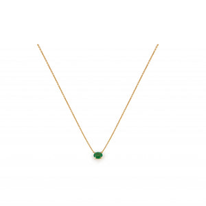 18kt Gold Necklace With Emerald