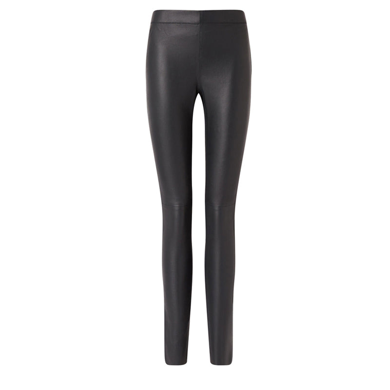 Black Leather Stretch Leggings