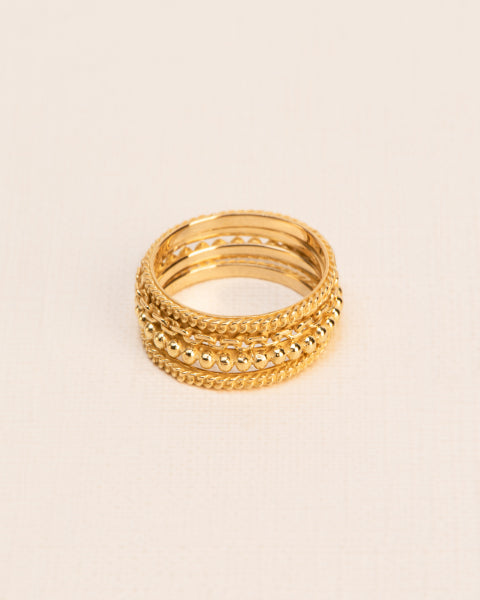 18kt Yellow Gold Chapter Rings, 4pcs