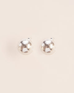 Hammered ball stud earrings , Silver