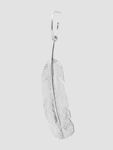 Single Silver Feather Earring